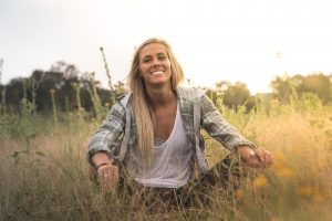 woman in meadow